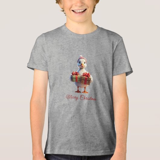 T-shirt En Tri-matière Cute Duck Christmas Holiday (Recto)