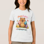 T-shirt En Tri-matière Cute Easter Capybara Eggs Bunny (Recto)