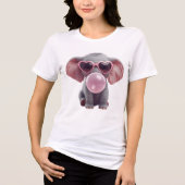T-shirt En Tri-matière Cute Elephant with Bubble Gum Tee (Recto)