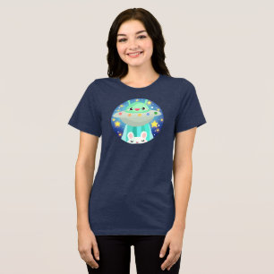T-shirt En Tri-matière Cute Espace Créature Et Lapin Lapin Lapin