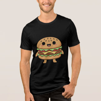 T-shirt En Tri-matière Cute food character illustration (smiling burger),