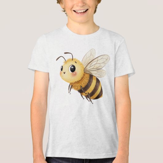 T-shirt En Tri-matière Cute Fuzzy Bumblebee Illustration (Recto)