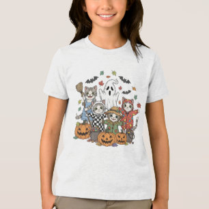 T-shirt En Tri-matière Cute Ghost Neon BOO Halloween pour les enfants é