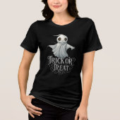 T-shirt En Tri-matière Cute Ghost Trick or Treat Halloween Design (Recto)
