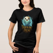 T-shirt En Tri-matière Cute Happy Ghost "Trick or Treat" Art (Recto)