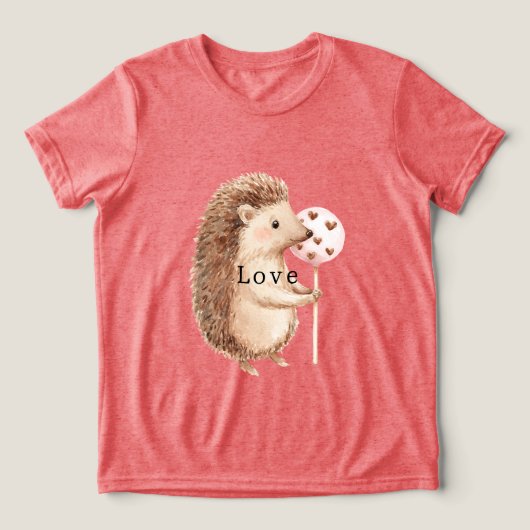 T-shirt En Tri-matière Cute Hedgehog Hearts Love (Design Recto)
