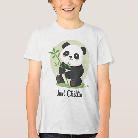 T-shirt En Tri-matière Cute "Just Chillin'" Panda Bear (Recto)