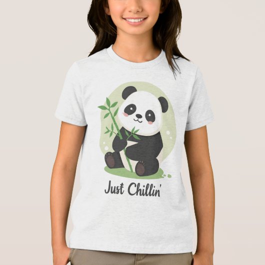 T-shirt En Tri-matière Cute "Just Chillin'" Panda Bear (Recto)