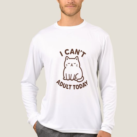 T-shirt En Tri-matière Cute Lazy Cat – Not Today Mood (Recto)