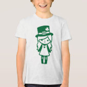 T-shirt En Tri-matière Cute Leprechaun Fille Saint Patrick (Recto)