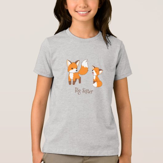 T-shirt En Tri-matière Cute Little Foxes - Big Sister (Recto)