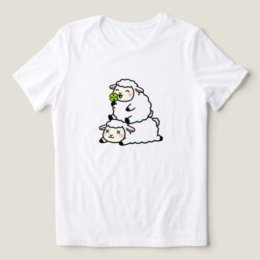 T-shirt En Tri-matière Cute Lucky Sheep St. Patrick's Day Clover (Design Recto)