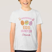 T-shirt En Tri-matière Cute Official Egg Hunter Easter Kids Name (Recto)