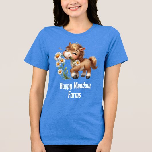 T-shirt En Tri-matière Cute Pony Manger Daisées Agritourisme (Recto)