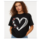 T-shirt En Tri-matière Cute Raccoon Paw Print Heart
