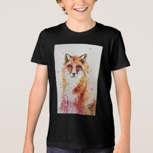 T-shirt En Tri-matière Cute Red Fox Whimsical Watercolor Garçons T Shirt