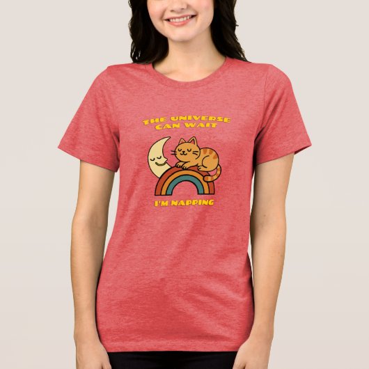 T-shirt En Tri-matière Cute Sleeping Cat – Universe Can Wait, I’m Napping (Recto)