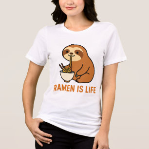 T-shirt En Tri-matière Cute Sloth Mange Ramen - Amant Noodé