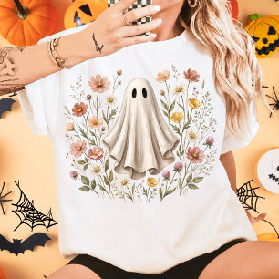 T-shirt En Tri-matière Cute Wildflower Fantôme Halloween