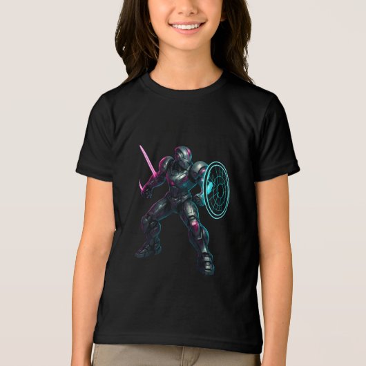 T-shirt En Tri-matière Cybernetic Gladiator – Neon Blade Warrior (Recto)