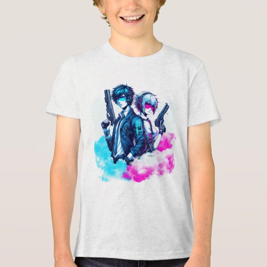 T-shirt En Tri-matière Cyberpunk Rebels - Neon Duo avec des balles (Recto)