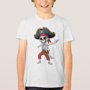 T-shirt En Tri-matière Dabbing Dabbing Skeleton Pirate Éffrayant Hallowee