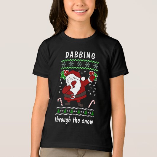 T-shirt En Tri-matière Dabbing through the Snow Christmas (Recto)