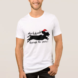 T-shirt En Tri-matière Dachshund à travers la neige Fêtes de Noël