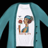 T-shirt En Tri-matière Dame Art déco avec fleurs blanches