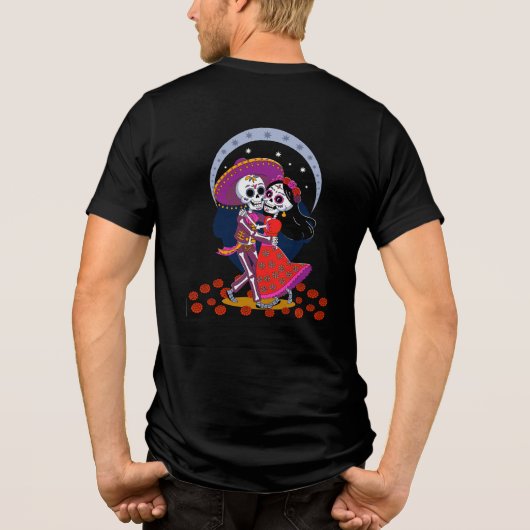 T-shirt En Tri-matière Dancing Skeleton Couple in Mexican Hats (Verso)