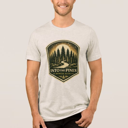 T-SHIRT EN TRI-MATIÈRE DANS LES PINS (Recto)