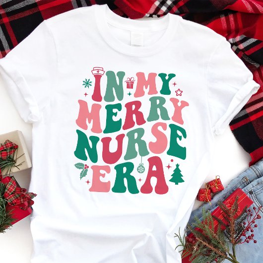 T-shirt En Tri-matière Dans Mon Joyeuse Époque Infirmière Noël Rétro