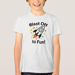 T-shirt En Tri-matière Décollage vers une conception de fusée colorée amu