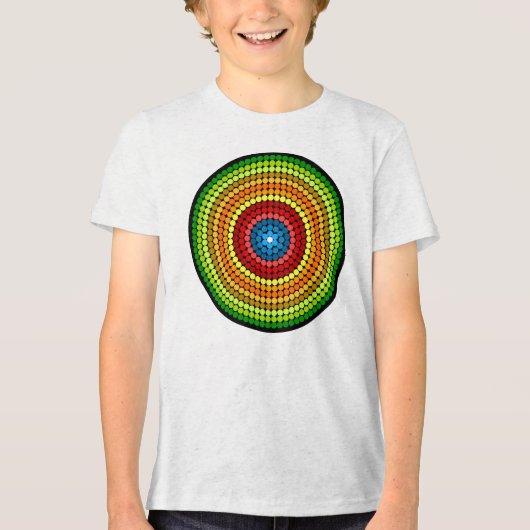 T-shirt En Tri-matière Décor Abstrait Mandala Art Design-65904 (Recto)