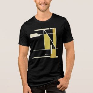 T-shirt En Tri-matière Décor de mosaïque géométrique blanche Abstraite MC