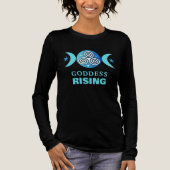 T-shirt En Tri-matière Déesse Levant Turquoise-Bleu Long Manche Tee (Recto)