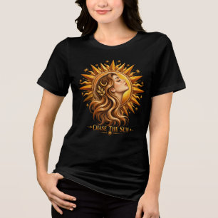 T-shirt En Tri-matière Déesse Soleil d'Or Céleste "Poursuis le Soleil" Ar