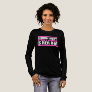 T-shirt En Tri-matière Derrière chaque femme forte se trouve son chat Cit