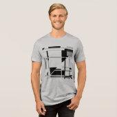 T-shirt En Tri-matière Design Abstrait en Labyrinthe gris noir MCM (Recto plein)