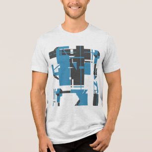 T-shirt En Tri-matière Design abstrait géométrique du charbon de bois tur