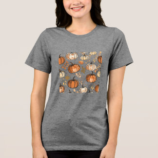 T-shirt En Tri-matière Design Automne Citrouille transparent