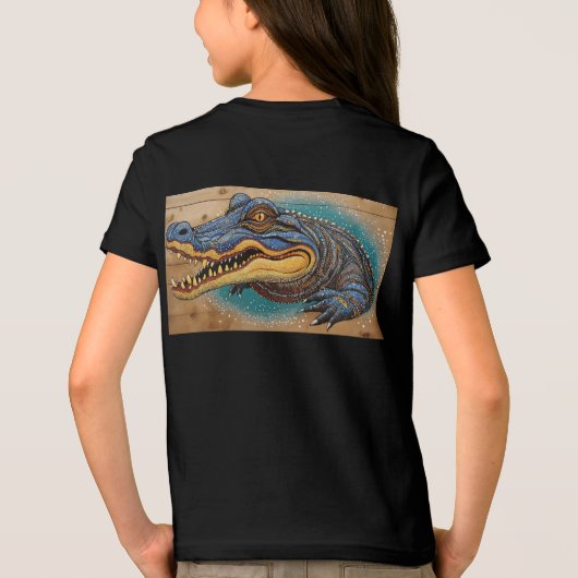 T-shirt En Tri-matière Design d'art crocodile australien (Verso)