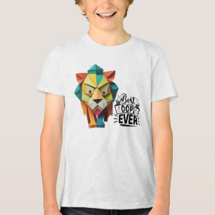 T-shirt En Tri-matière Design d'artisanat coloré de Lion Origami