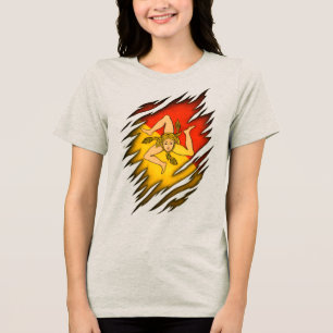 T-shirt En Tri-matière Design de chemise arrachée avec drapeau sicilien