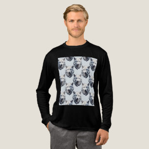 T-shirt En Tri-matière Design Motif de tête de loup blanc