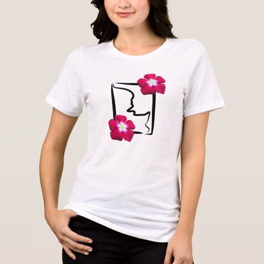 T-shirt En Tri-matière Design noir rose varié (Recto)