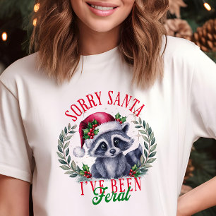 T-shirt En Tri-matière Désolé Santa Raton Laveur Sauvage Noël Drôle