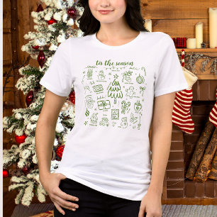 T-shirt En Tri-matière Dessin à main levée capricieux vert