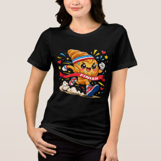 T-shirt En Tri-matière Dessin animé de croissant coureur franchissant la