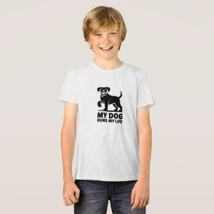 T-shirt En Tri-matière Dessin de chien joueur "Mon chien dirige ma vie" A
